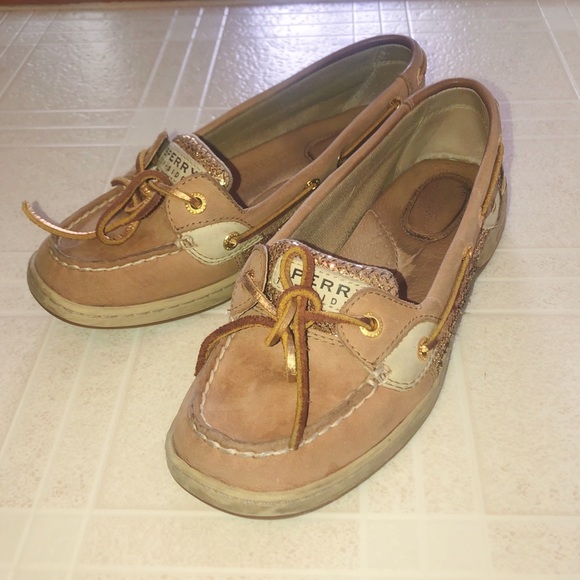 [SOLD] Sperry Top-Sider Gold Boat Shoes - Picture 2 of 5